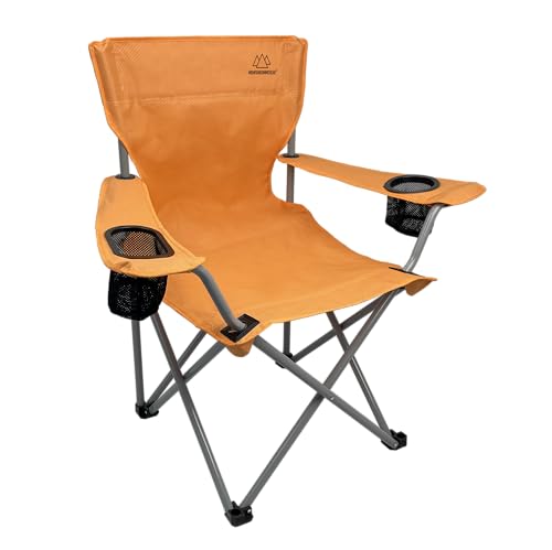Mountain Summit Gear Orange Folding Camping Chair with Carry Bag - 300 lbs Capacity