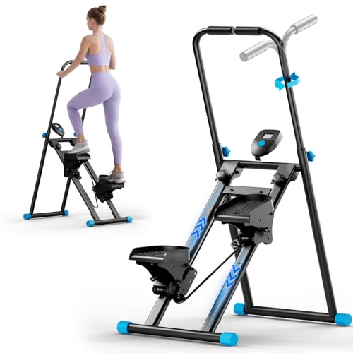 Foldable Stair Stepper for Home - Adjustable Climber Black