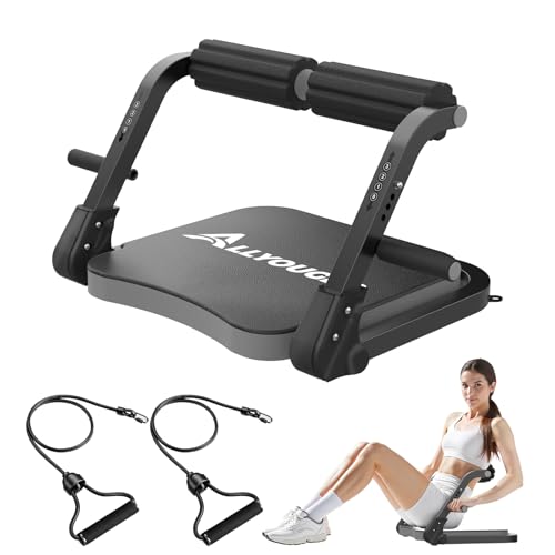 Adjustable Ab Machine with 3 Resistance Levels - Gray