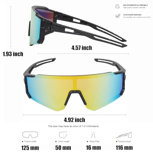 Youth Baseball Sunglasses with Case for Kids 6-10 Lightweight Sports Eyewear
