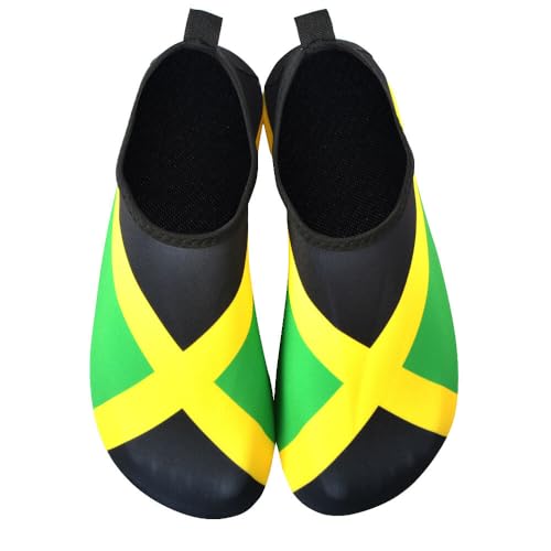 VOARYISA Water Shoes for Women & Men Quick-Dry Beach Surf Yoga Jamaica Flag 9.5-10.5 Women / 8.5-9.5 Men