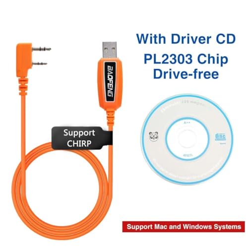 USB Programming Cable for Baofeng Radios - Orange