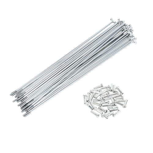 Bicycle Spokes 202mm 14G Carbon Steel Wheel Spoke Set - Silver Tone