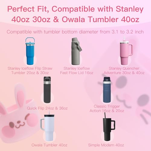 Silicone Protective Boot for Tumblers - 2 Pack Pink Rabbit & Cat Design