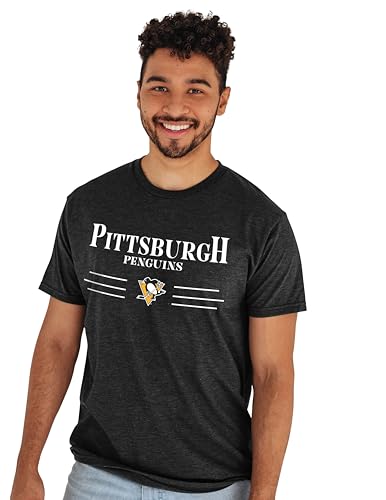 Pittsburgh Penguins NHL Team Color Heathered Bi-Blend T-Shirt - Medium