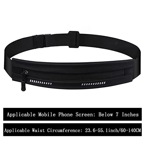 Slim Running Belt Fanny Pack - Adjustable Waist Pack for Jogging, Hiking, Cycling - Black