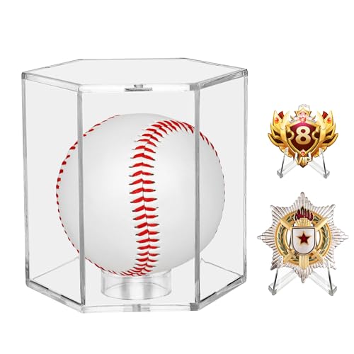 Baseball Display Case - UV Protected Acrylic Hexagon 1 Pack
