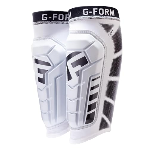 G-Form Pro-S Vento Adult Large White Soccer Shin Guards – Impact-Absorbing, Machine Washable, Flexible Sports Protection