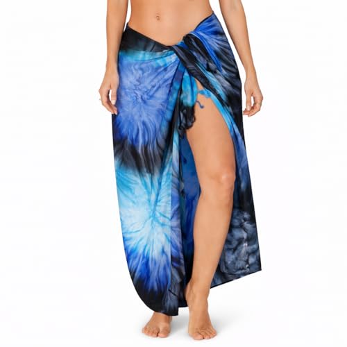 INGEAR Women's Sarong Bathing Suit Cover Up - One Size Blu/Blk Beach Wrap