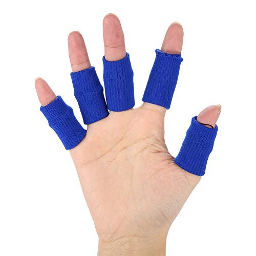 Finger Protector Sleeves - 10Pcs Stretchy Support for Arthritis - Blue