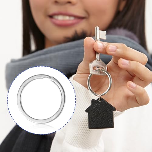 Brass Screw Lock Keychain with 4 Rings - Durable Silver Key Holder