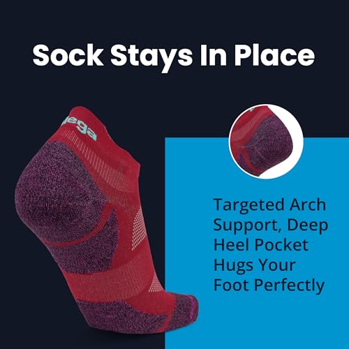 Balega Unisex Adult Running Socks Medium Wildberry Oriole No Show Tab Breathable Moisture-Wicking