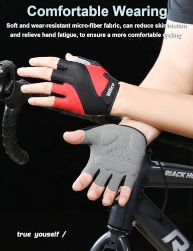 Cycling Gloves for Men & Women - Padded MTB Gloves - Black - X-Large