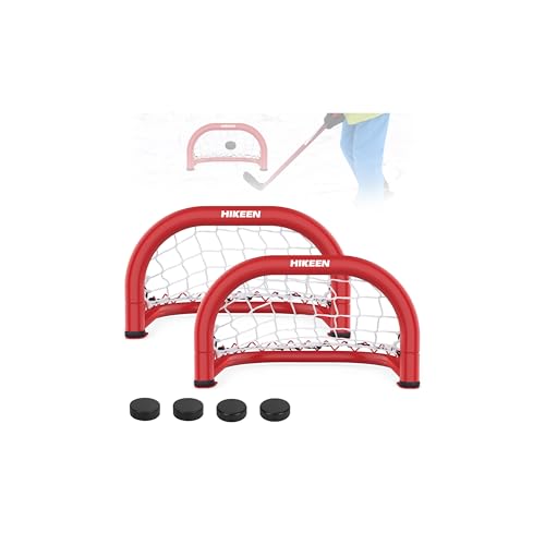 Mini Hockey Goal Set - 14x8 Inch with Durable Iron Frame & Nylon Net