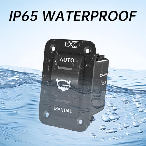 FXC 3-Way Bilge Pump Rocker Switch 12V/24V LED Auto/Manual SPDT 4-Pin 20A