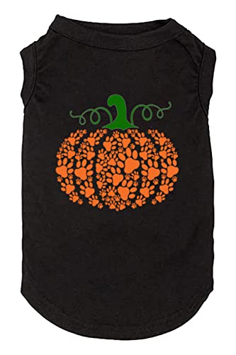 Halloween Dog T-Shirt - Fun Pumpkin & Ghost Print - Small Black-1