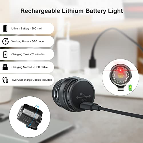 Rechargeable LED Shoe Headlights - 2 Pack Clip-On Clog Flashlights
