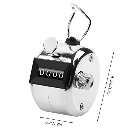 4-Digit Hand Counter - 2 Pack Metal Click Counters with Lanyard