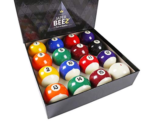 Deluxe Billiard Ball Set - Complete 16 Balls, 2-1/4" Regulation Size