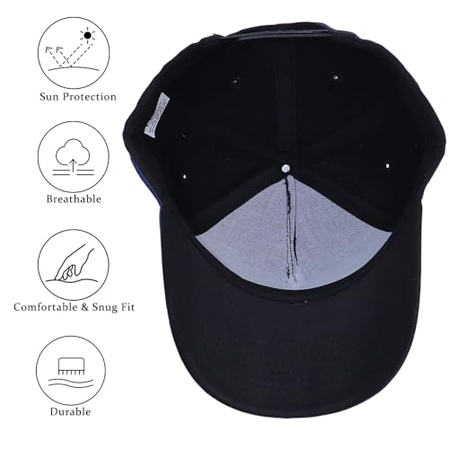 5-Panel Baseball Cap - Adjustable Black for Workouts & Outdoor Sports