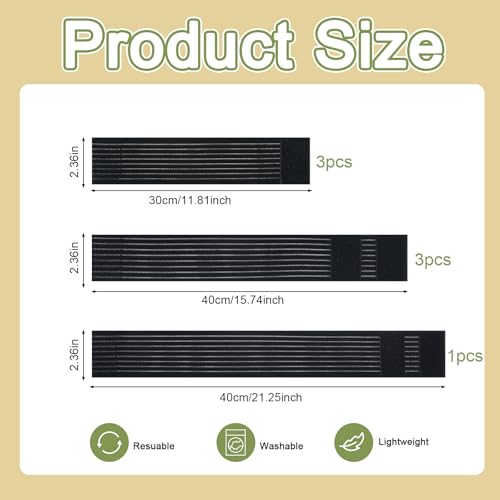 Threlaco 7 Pack Laser Lipo Support Straps Black - Adjustable Slimming Belt