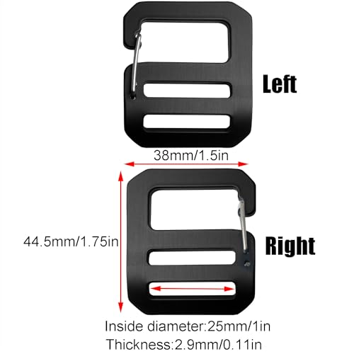 Adjustable G-Shaped Buckle Wave Clasp - Black Hanging Hook Set