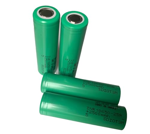 Samsung 25R 3.7V Flat Top Rechargeable Battery - 4 Pack