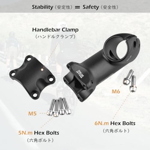 TRIWONDER 45° 31.8mm MTB Bicycle Stem 90mm 6061 Aluminum