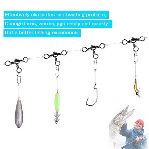 3-Way Swivel Fishing Connector - Stainless Steel Size 10 (35lb) - 25 pcs