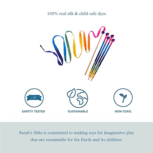 Sarah's Silks Rainbow Silk Streamer & Ribbon Wand - Kids Pretend Play & Dance, Variation 5