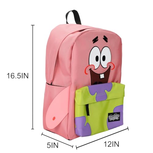 17" Patrick Star Backpack with Adjustable Straps & Laptop Pocket