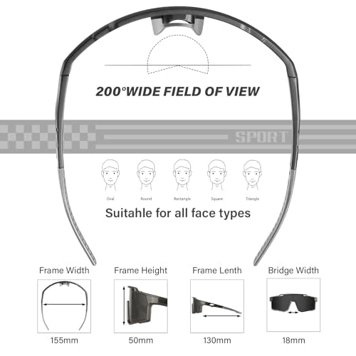 Polarized Sport Sunglasses for Men - UV Protection Cycling & Fishing