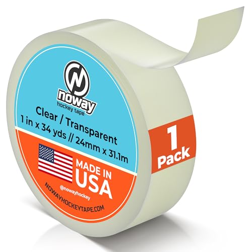 Clear Hockey Tape - 1" x 34 Yards, Moisture-Resistant, Strong Adhesive - 1 Pack