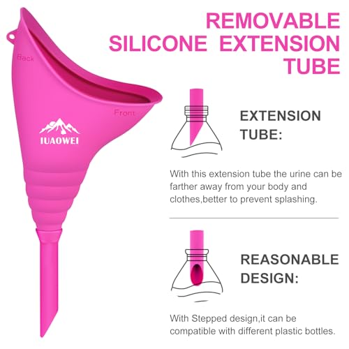 Reusable Silicone Female Urination Device - Rose Red Pee Funnel