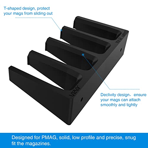 4-Slot PMAG Wall Mount Magazine Rack - Black - 1 Pack