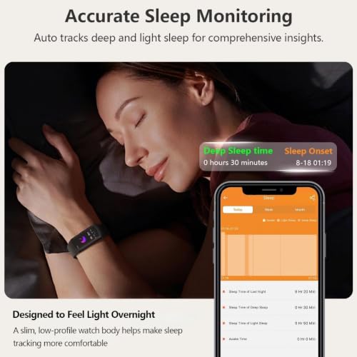Slim Fitness Tracker with Heart Rate, Blood Pressure, and Sleep Monitor