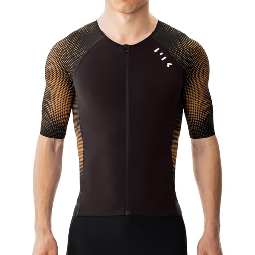 Men's Triathlon Top - Full Zip Short Sleeve Shirt, Quick-Dry, UPF 50+