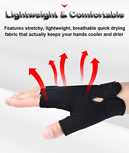 Fingerless Tactical Gloves for Men & Women - Medium Black