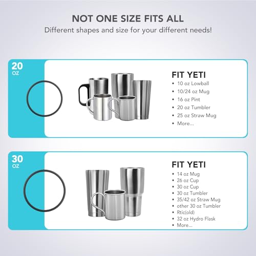 Rubber Seal Replacement Gasket for Yeti 20 oz Tumbler - 4 Packs