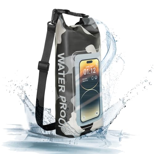 TYUTOSEG Gray 2L Waterproof Dry Bag with Phone Pouch - IP68 Pool Kayak Bag