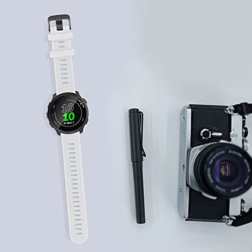 Soft Silicone Replacement Watch Band for Garmin Forerunner 55 - White