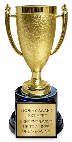 Custom Engraved Trophy Cup – 7.5" Gold Award Trophy - Personalize Your Text