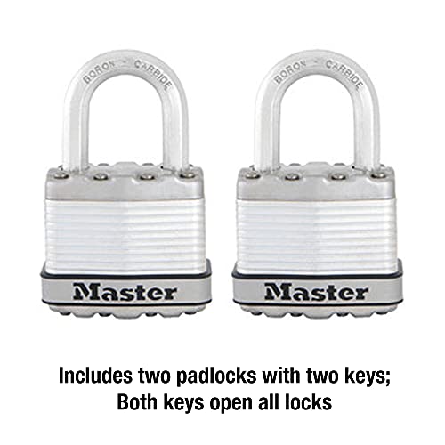 Master Lock M1XT Magnum Heavy Duty Padlock with Key, 2 Pack Keyed-Alike