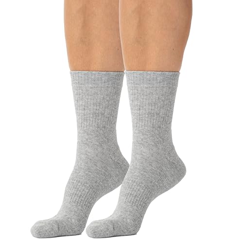 Comfortable Graduated Compression Ankle Socks - Heather Grey, 2 Pack