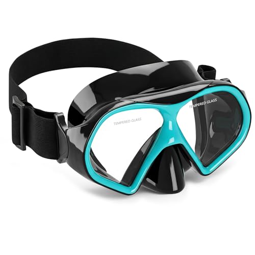 Aegend Swim Goggles with Nose Cover for Adults, Tempered Glass Mask