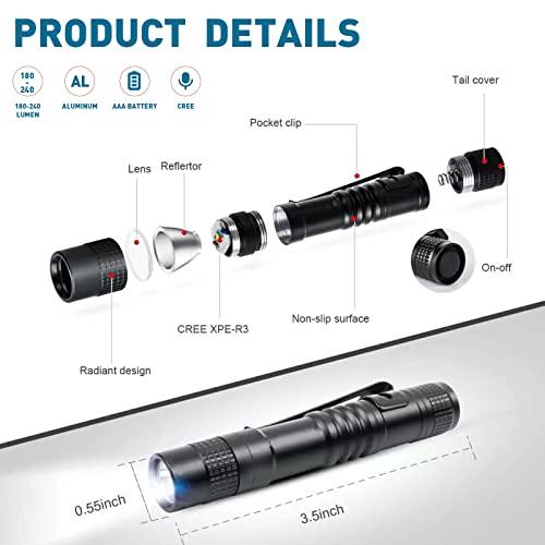 Mini LED Flashlight - 240 Lumens Compact Tactical Light - 1pc