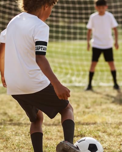 Captain Armbands for Soccer - Adjustable Black Set of 4