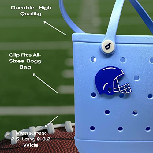 Blue Football Helmet Charm Accessory for Bogg Bags