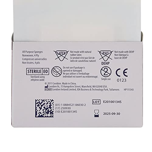 Non-Woven All-Purpose Sterile Sponges 2" x 2", 4-Ply - Pack of 50