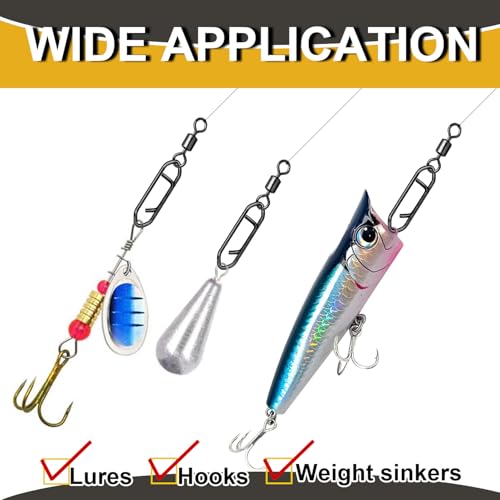 ENERHIKE 70Pcs Fishing Snaps & Barrel Swivels Set - High Strength Tackle for Saltwater & Freshwater